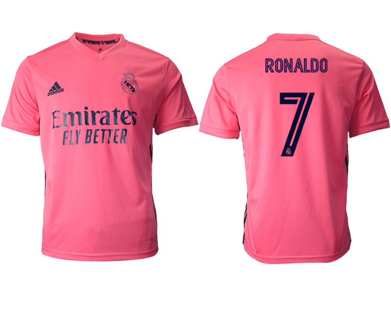 Men 2020-2021 club Real Madrid away aaa version #7 pink Soccer Jerseys1
